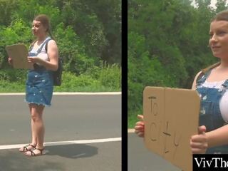 Captivating lesbian picks up tempting hitch hiker and fucks her dirty movie clips