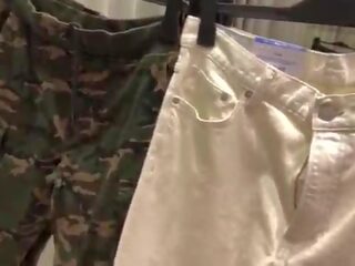 Public blowjob&period; I sucked a stranger manhood into the changing room of a mall clothes shop