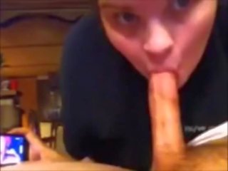 Wife Deepthroat Husband Dicks to The Balls Then Swallow His Cum