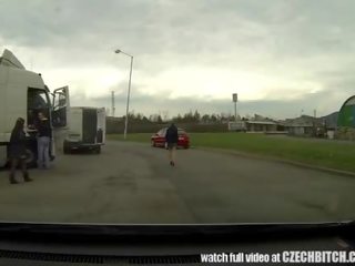 Czech MILF whore Fucked in Car